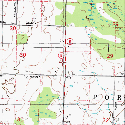 Topographic Map of Plumb School (historical), WI