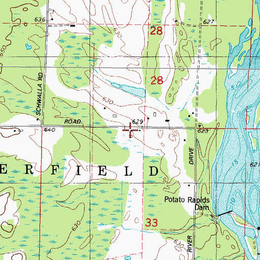Topographic Map of Sandberg School (historical), WI