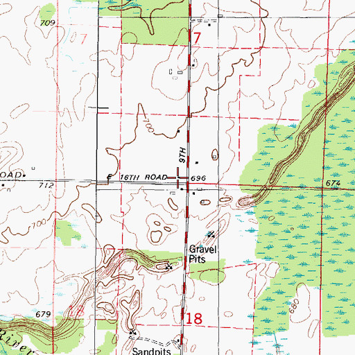 Topographic Map of Section Seven School (historical), WI