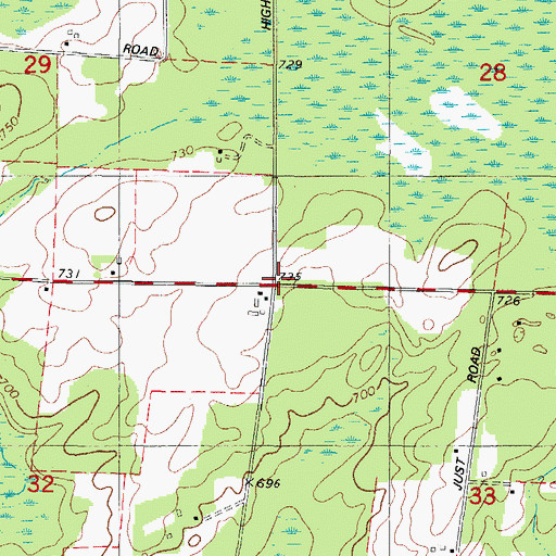 Topographic Map of Shanebrook School (historical), WI