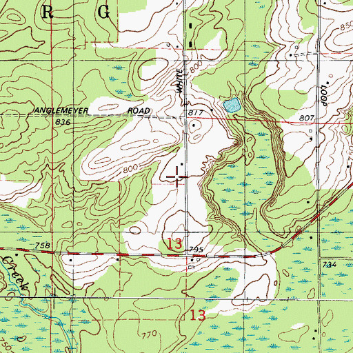 Topographic Map of White Rapids School (historical), WI