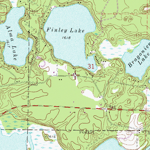Topographic Map of Jackson School (historical), WI