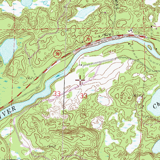 Topographic Map of Otter Rapids Golf Course, WI
