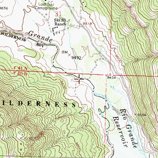 Topographic Map of Lost Trail Creek, CO