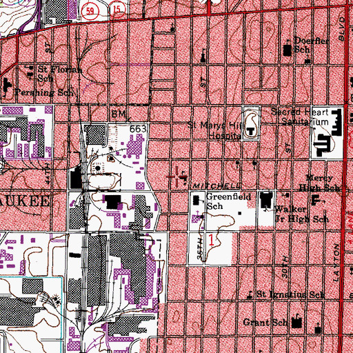 Topographic Map of Loyola Academy, WI