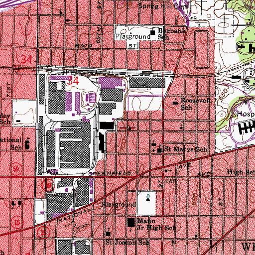 Topographic Map of Saint John Armenian Apostolic Church, WI