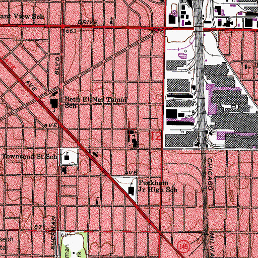 Topographic Map of Saint John the Nepomuc Roman Catholic Church, WI