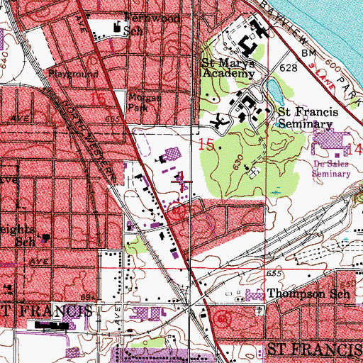 Topographic Map of Deer Creek Intermediate School, WI