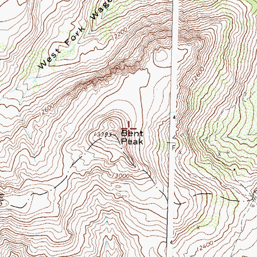 Topographic Map of Bent Peak, CO