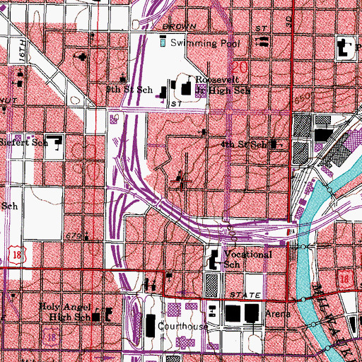 Topographic Map of Saint Johns Evangelical Lutheran Church, WI