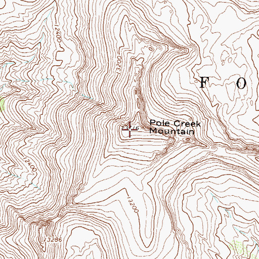 Topographic Map of Pole Creek Mountain, CO