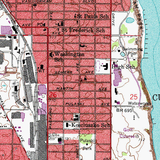Topographic Map of Saint Joseph Roman Catholic Church, WI