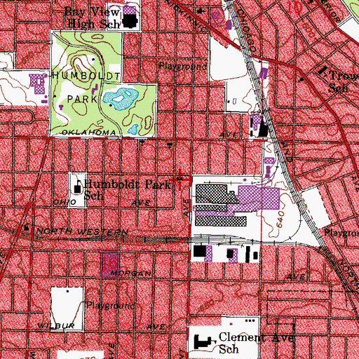 Topographic Map of Saint Lukes Episcopal Church, WI