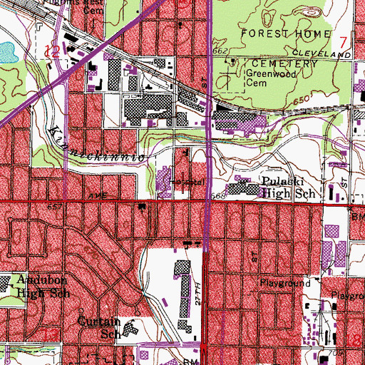 Topographic Map of Aurora Saint Luke's Medical Center, WI
