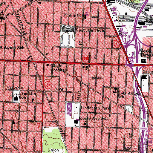 Topographic Map of Saint Mark African Methodist Episcopal Church, WI