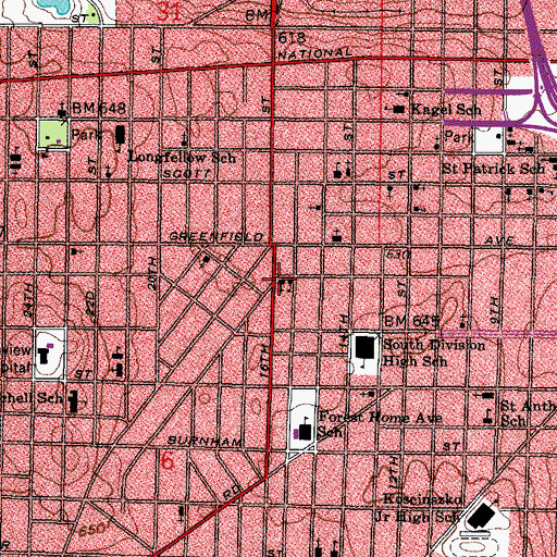 Topographic Map of Saint Martini Evangelical Lutheran Church, WI