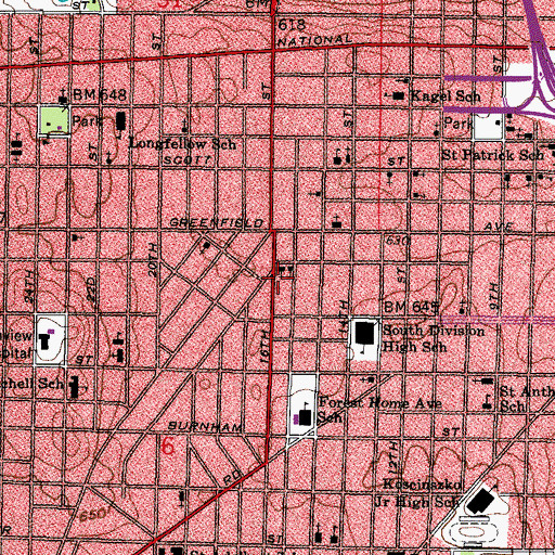 Topographic Map of Saint Martini Lutheran School, WI