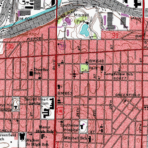 Topographic Map of Prince of Peace School, WI