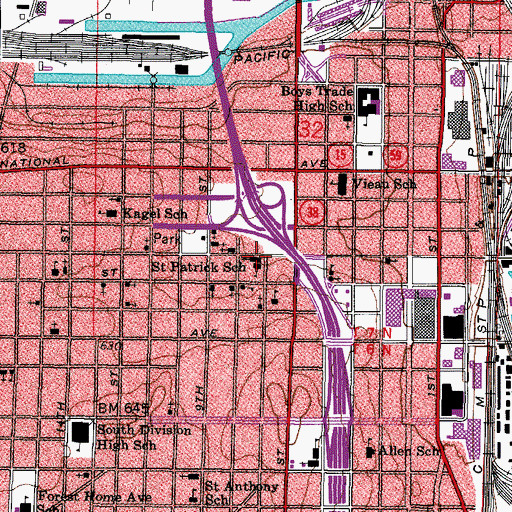 Topographic Map of Saint Patricks Roman Catholic Church, WI