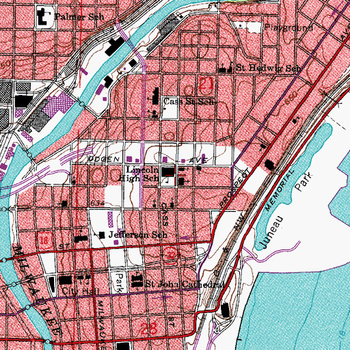 Topographic Map of Saint Pauls Episcopal Church, WI