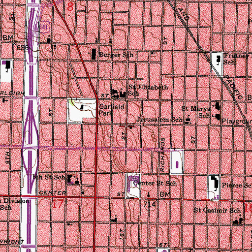 Topographic Map of Saint Philips Lutheran Church, WI