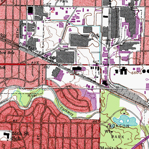 Topographic Map of Saint Rita Primary School, WI