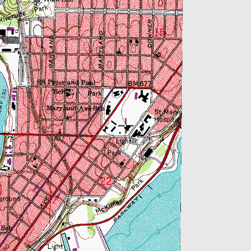 Topographic Map of Saint Roses Orphan Asylum, WI