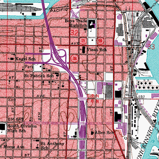 Topographic Map of Saint Stephens Lutheran Church, WI