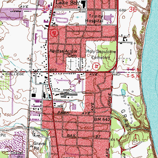 Topographic Map of Saint Sylvesters Roman Catholic Church, WI