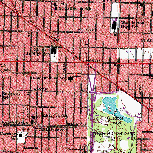 Topographic Map of Saint Thomas Evangelical Lutheran Church, WI