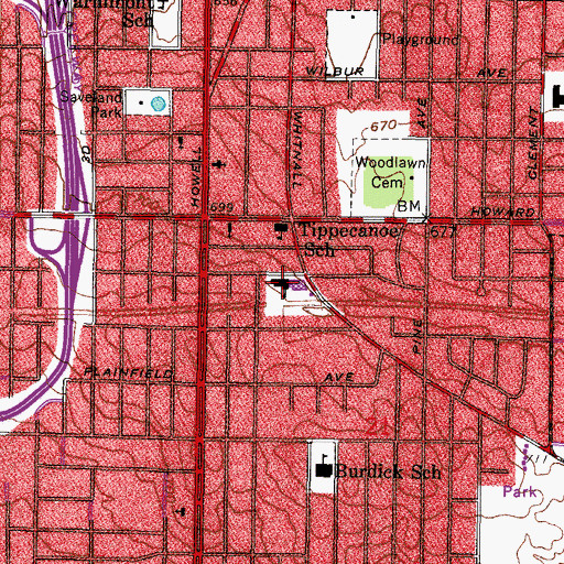 Topographic Map of Saint Thomas Aquinas Academy, WI