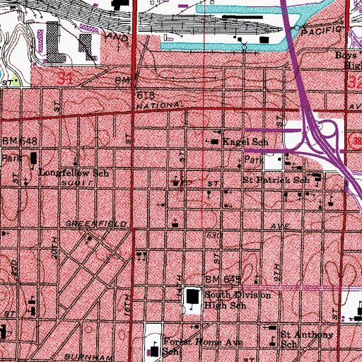 Topographic Map of Saint Wenceslaus Roman Catholic Church, WI