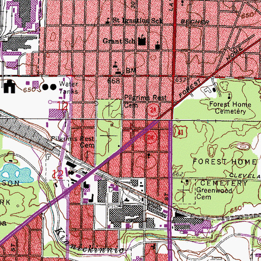 Topographic Map of Saints Cyril and Methodius Russian Orthodox Church, WI