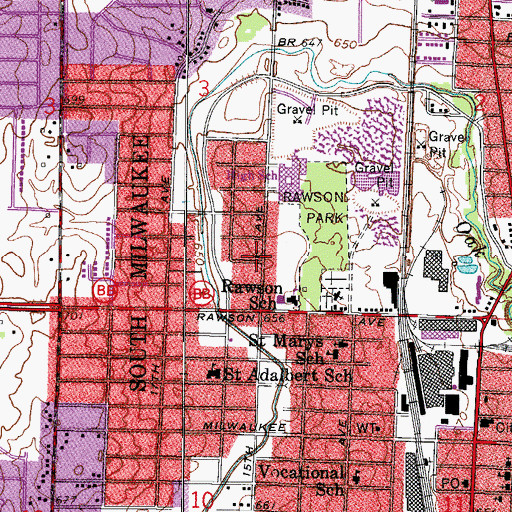 Topographic Map of Saints Peter and Paul Polish National Catholic Church, WI