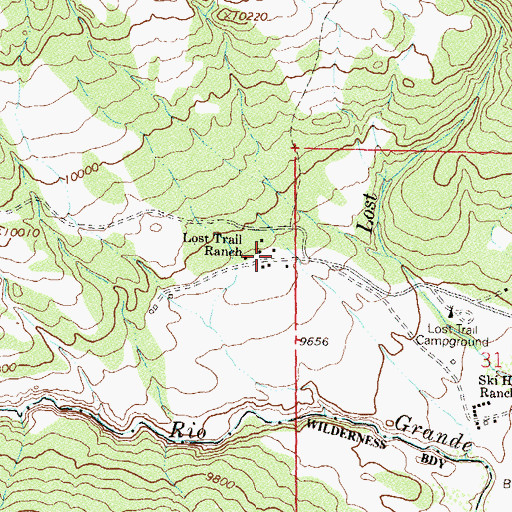 Topographic Map of Lost Trail Ranch, CO