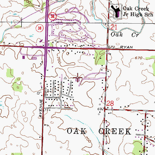 Topographic Map of Shepard Hills Elementary School, WI