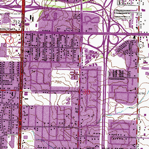 Topographic Map of Sholes Middle School (historical), WI