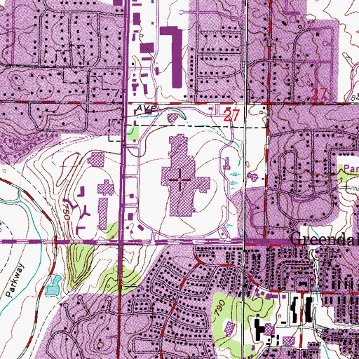 Topographic Map of Southridge Mall Shopping Center, WI
