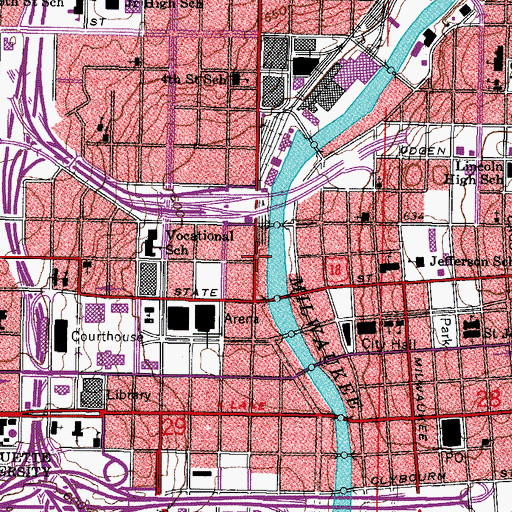 Topographic Map of Steinmeyer Building, WI