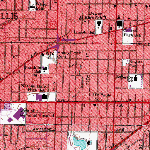 Topographic Map of Third Spiritual Science Church, WI