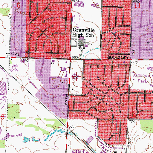 Topographic Map of Thoreau Elementary School, WI