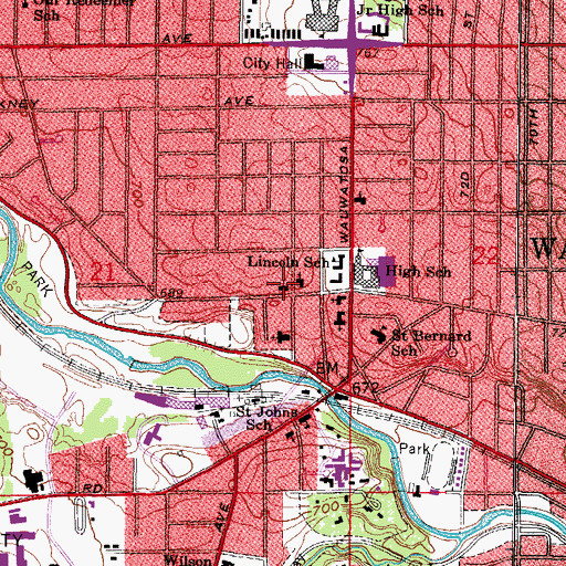 Topographic Map of Trinity Episcopal Church, WI