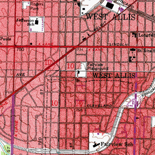 Topographic Map of Trinity Evangelical Lutheran Church, WI