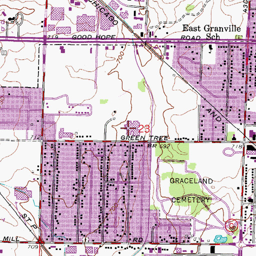 Topographic Map of Daniel Webster Middle School (historical), WI