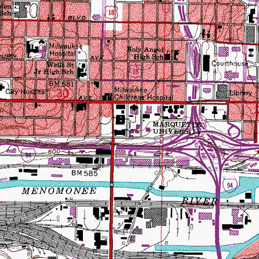 Topographic Map of Wehr Physics Building, WI