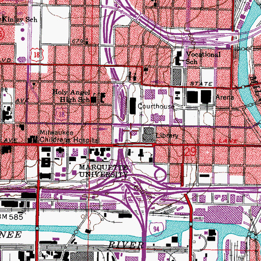 Topographic Map of Wisconsin Club, WI