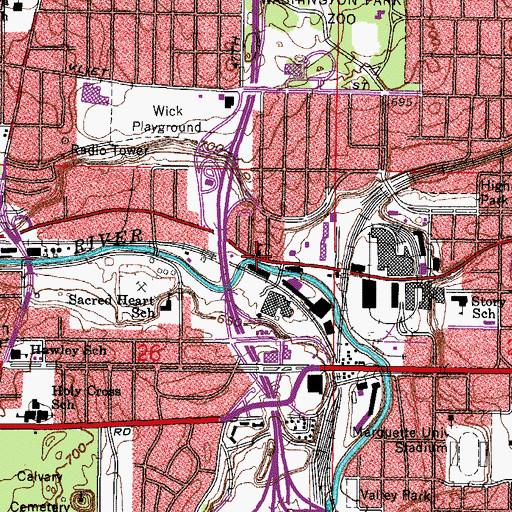 Topographic Map of Wisconsin Montessori Society, WI