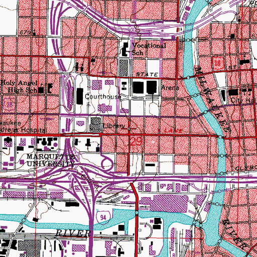 Topographic Map of Wisconsin Tower Building, WI