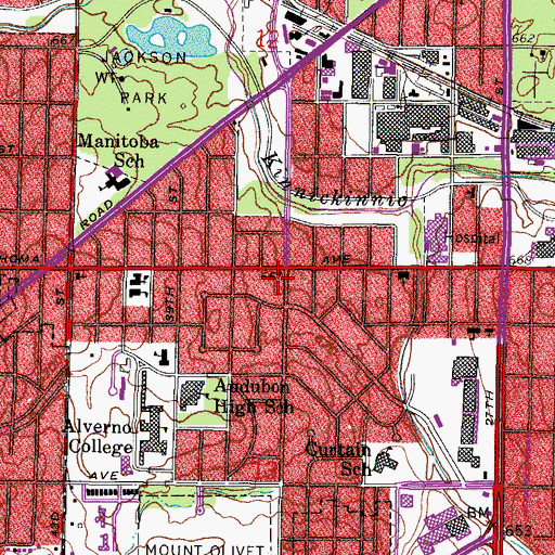 Topographic Map of Zablocki Branch Milwaukee Public Library, WI