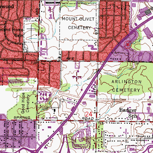 Topographic Map of Zablocki Park, WI
